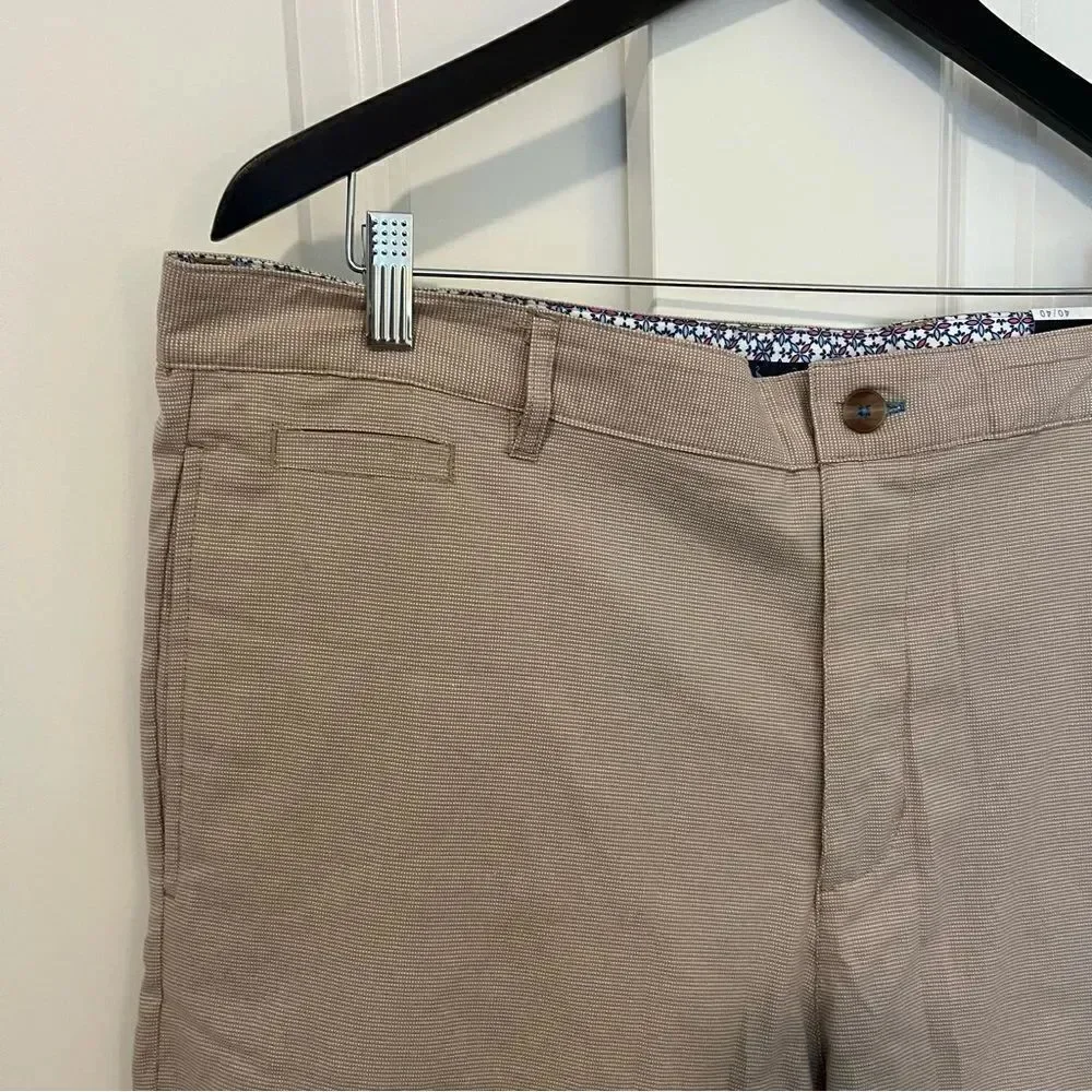 TailorByrd CONTRAST TRIM TEXTURED DOBBY SHORTS NEW khaki Size 38